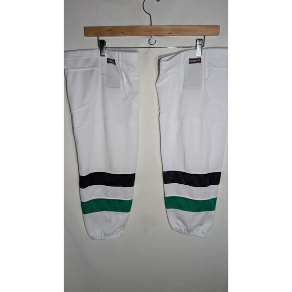Kobe Sportswear Pro Series Dallas Stars White Mesh Ice Hockey Socks Adult M 26" - Picture 1 of 6